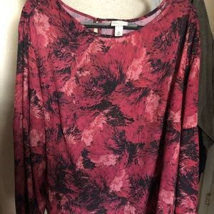 Ava & Viv pink floral blouse, like new